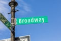 Street sign Broadway at vintage lantern post Royalty Free Stock Photo