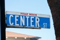Street sign for Center St in Folly Beach, South Carolina USA Royalty Free Stock Photo