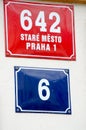 Street Sign in Central Prague Stare Mesto