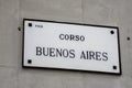 Street Sign, Corsa Buenos Aires, Genoa, Italy
