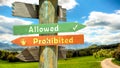 Street Sign to Allowed versus Prohibited