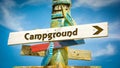 Street Sign to Campground Royalty Free Stock Photo