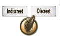 Street Sign Discreet versus Indiscreet Royalty Free Stock Photo