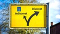 Street Sign Discreet versus Indiscreet Royalty Free Stock Photo