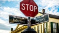 Street Sign Discreet versus Indiscreet Royalty Free Stock Photo