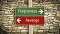 Street Sign to Forgiveness versus Revenge