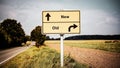 Street Sign to New versus Old Royalty Free Stock Photo