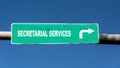 Street Sign SECRETARIAL SERVICES Royalty Free Stock Photo