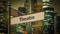 Street Sign to Theatre Royalty Free Stock Photo