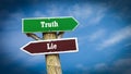 Street Sign to Truth versus Lie