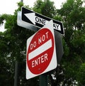 One Way Do Not Enter Sign Royalty Free Stock Photo