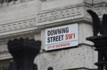 The street sign for Downing Street in Westminster London