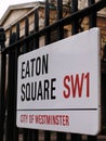 Street Sign of Eaton Square SW1, London, UK