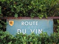 Street sign of the famous french wines road