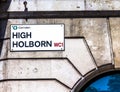 Street sign of High Holborn in Central London