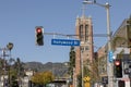 street sign Hollywood BL in Los Angeles