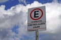 Street sign indicating allowed parking, Tiradentes, Brazil