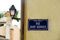 Rue Saint Georges street sign in Vieux Lyon district, Lyon, France