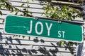 Street sign Joy street in downtown Boston Royalty Free Stock Photo