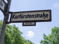 Street sign KurfÃÂ¼rstenstraÃÅ¸e, infamous and famous for street prostitution