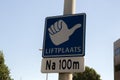 Street Sign Liftplaats Na 100m At Amsterdam The Netherlands