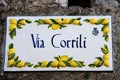 Street Sign In Limone, Limone, Garda Lake, Italy, Europe Royalty Free Stock Photo