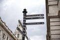 Street sign in London downtown.