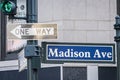 Madison Ave street sign in Midtown Manhattan Royalty Free Stock Photo