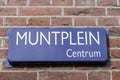 Street Sign Muntplein At Amsterdam The Netherlands 24-2-2021 Royalty Free Stock Photo