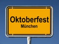 Street sign Oktoberfest in Munich