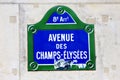 Street sign in Paris Capital of France