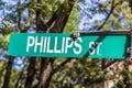 Street sign phillips street in downtown Boston Royalty Free Stock Photo