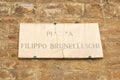 Street Sign for Piazza Filippo Brunelleschi