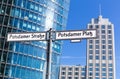 Street sign at Potsdamer Platz, Berlin Royalty Free Stock Photo