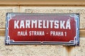 Street sign in Prague Royalty Free Stock Photo