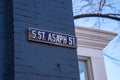 Street sign for `S. St. Asaph St. Royalty Free Stock Photo