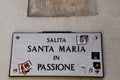 Street Sign, Salita di Santa Maria in Passione, Genoa, Italy Royalty Free Stock Photo