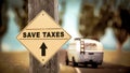 Street Sign Save Taxes