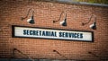 Street Sign SECRETARIAL SERVICES Royalty Free Stock Photo