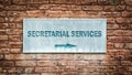 Street Sign SECRETARIAL SERVICES Royalty Free Stock Photo