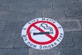 Street sign of smoke-free city malls in Australia