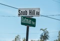 Street sign, Snob Hill Road Royalty Free Stock Photo