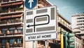 Street Sign STAY AT HOME