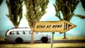 Street Sign STAY AT HOME Royalty Free Stock Photo