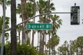 Street sign of Sunset Boulevard in Los Angeles, California Royalty Free Stock Photo