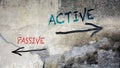Street Sign to Active versus Passive Royalty Free Stock Photo