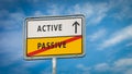 Street Sign to Active versus Passive Royalty Free Stock Photo