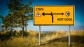 Street Sign to Cool versus Uncool Royalty Free Stock Photo