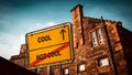 Street Sign to Cool versus Uncool Royalty Free Stock Photo