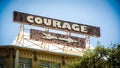 Street Sign to Courage Royalty Free Stock Photo